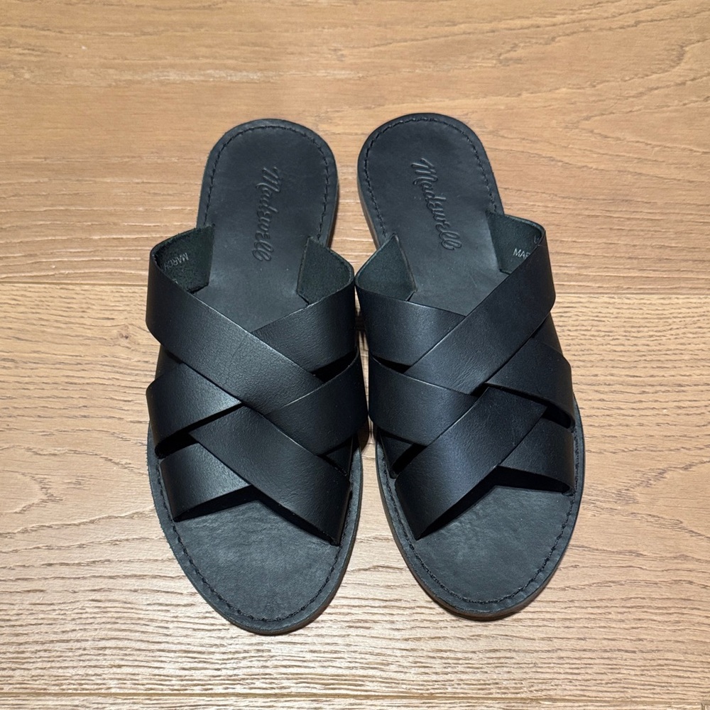Madewell Women's Black Crisscross Slide Sandals
